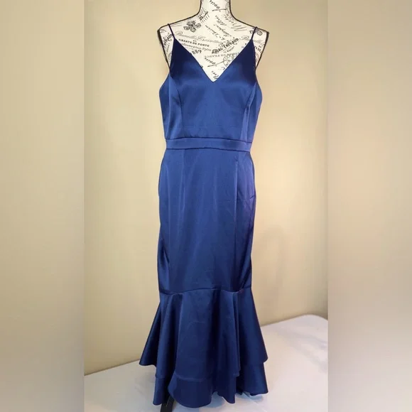 xscape navy blue dress Xscape Women's Off-The-Shoulder Pleated-Waist Gown - Navy main image 0